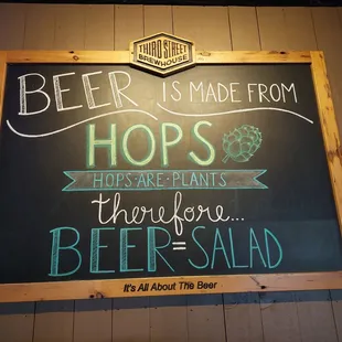 Beer = salad