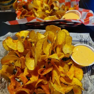 Tap House Potatoes. Close is Buffalo and the other is ranch.