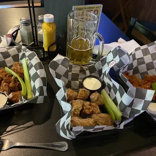 chicken wings and fried chicken