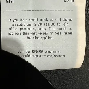 Credit card charge