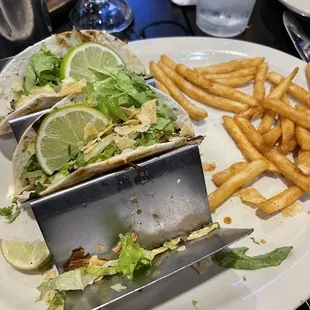 Tequila Lime Chicken Tacos Platter w/ Fries
