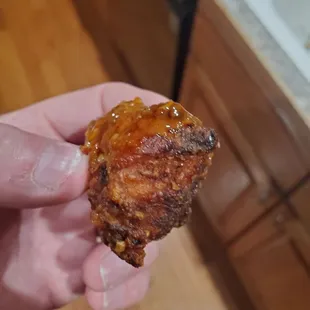 Scant sauce on the boneless wings