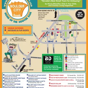 We're #9 on the Boulder City Merchant Guide, right next to the bowling alley and the best parking in town. Park, shop, and stroll the town!