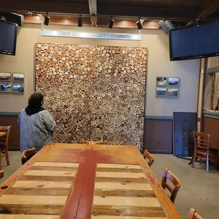 a woman sitting at a table