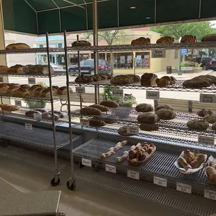 a display of baked goods