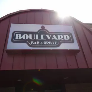 Main sign above the front door.