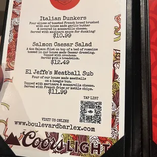 the menu