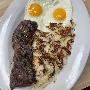 Steak and eggs