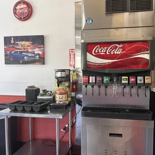 Soda machine, condiments