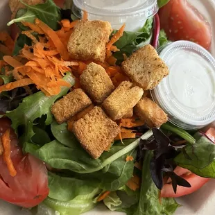 How salad with homemade ranch dressing-yummy