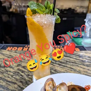 &quot;Orange You Spicy&quot; cocktail  isnt that cool! The bartender never let&apos;s me down with his recommendations. Thanks, John! 5 stars for you.