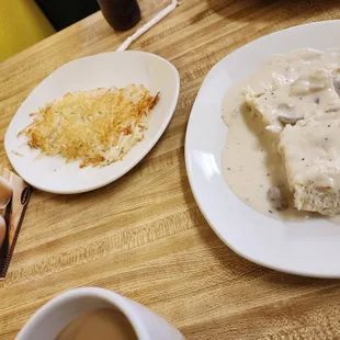 Flat Biscuit not too soft and small Hash Browns