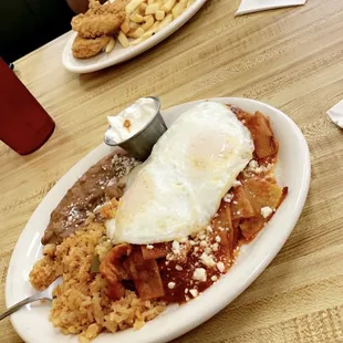 Chicken Fingers &amp; Red Chilaquiles