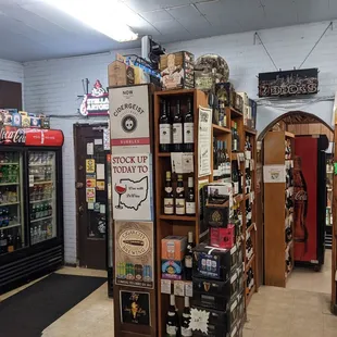 a variety of liquors in a store