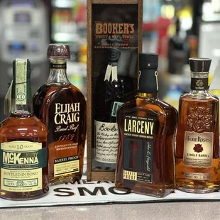 a variety of bottles