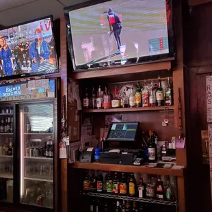 View behind bar