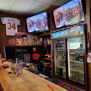 Full view behind bar