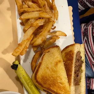 a sandwich and french fries