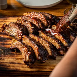 ribs on a cutting board