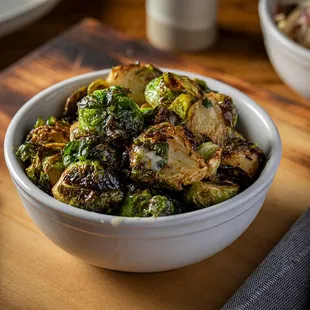 a bowl of brussel sprouts