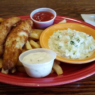 Perch with fries and coleslaw, just ok