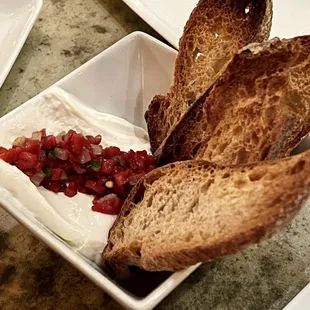 Southern Maids Whipped Goat Cheese - Piquillo Pepper Relish, Crostini