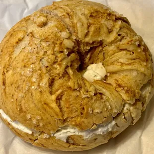 Red chili and sea salt bagel w/ scallion ranch cream cheese