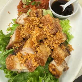 Crispy pork belly bites