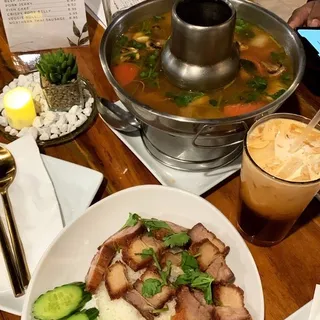 Crispy Pork Belly Over Fried Rice