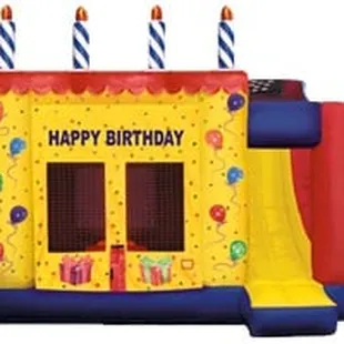 Birthday Bouncer with Slide $150.  Our best price for a large bouncer with a slide!