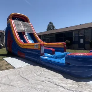 Almost 2 stories tall, here is our amazing 20ft waterslide- very steep too!