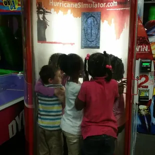 The more the merrier...cost $2. Hurricane simulator