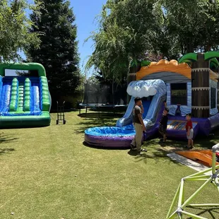 Double waterslide, and combo jumper