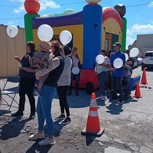 Great church event turn and the sports theme 14x14 bounce house jumper made the event.