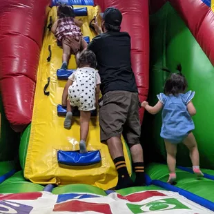 Inside the bounce house