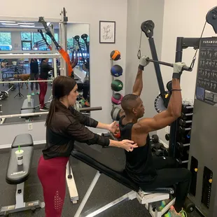 Personal training session.