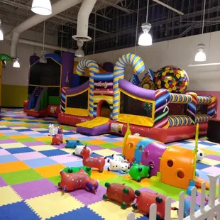 2 of the 5 little bounce houses
