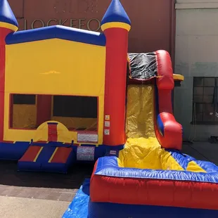 Our 3 in 1 Bounce House Combo with a waterslide