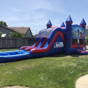 Our Larger two lane Waterslide Bounce House Combo