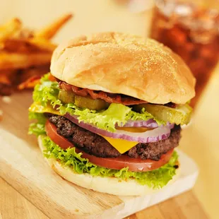 a burger and fries