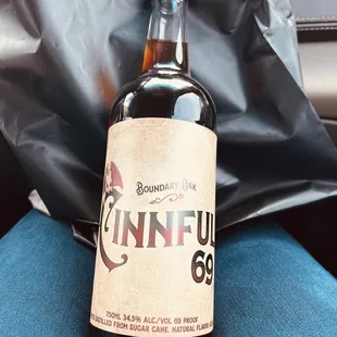 Cinnful 69 Cane Sugar Spirit (made with real cinnamon- no fake flavoring).