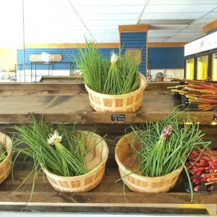 Seasonal, locally grown vegetables.