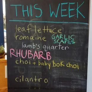 This week's fresh produce selection.