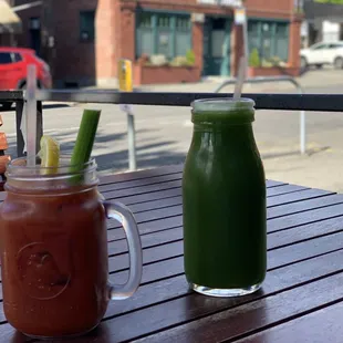 Bloody Mary and Kale juice