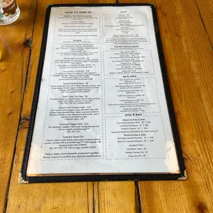 menu