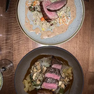 Sakura Farm Steak and Maple Leaf Farm Duck