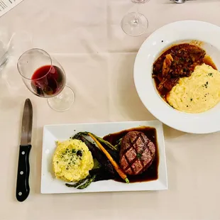 Filet mignon &amp; Chicken Cacciatore w/ Polenta