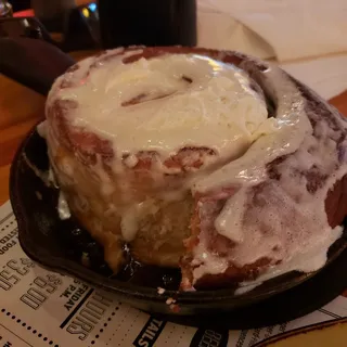 Bourbon Frosted Skillet Cinnamon Roll