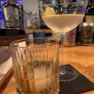 Rosemary Old Fashion and House Gin and Tonic