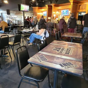 a restaurant with tables and chairs